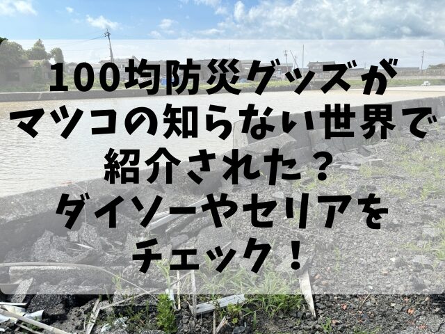 100均防災グッズがマツコの知らない世界で紹介された？ダイソーやセリアをチェック！