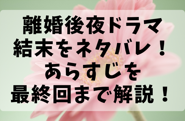 離婚後夜ドラマ結末をネタバレ！あらすじを最終回まで解説！