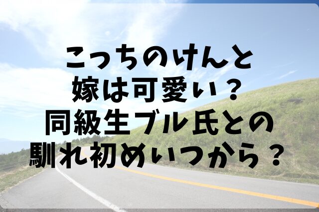 こっちのけんと嫁は可愛い？同級生ブル氏との馴れ初めいつから？